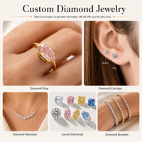 Boucles d'oreilles clous personnalisées en diamant de laboratoire IGI D VVS 0,5 ct 1 ct 2 carats Or 10K 14K 18K Poire Rond Ovale Halo Cadeau de Mariage Anniversaire