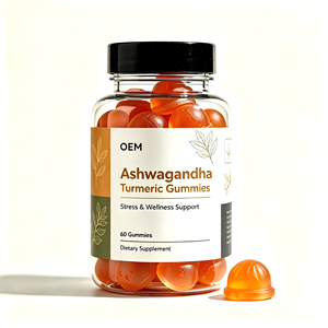 Gummies OEM Confort Corporel et Anti-Stress avec Ashwagandha, Curcuma, Camomille et L-théanine pour le Soutien Immunitaire et l'Énergie - Product Image 1