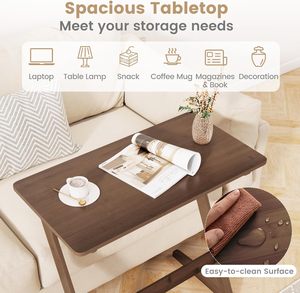 <span class=keywords><strong>Giantex</strong></span> Ensemble de 2 tables TV en bambou en forme de Z, meubles modernes pour salon, pour petits espaces, table basse de chambre - Product Image 6
