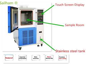 Câmara programável do teste da umidade da temperatura <span class=keywords><strong>1000L</strong></span> com o registrador de dados USB do controlador do tela táctil para o teste da confiança da bateria - Product Image 2