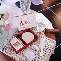 Ensemble de 7 pièces jetables et biodégradables pour servir les gâteaux, avec couteau, fourchettes et boîte cadeau