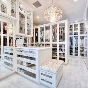 Customized Luxury French Aluminum Frame White PVC Wooden Walk in Closet <b>Cabinets</b> - Product Image 4