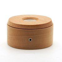 Support d'affichage LED en bois de hêtre, support de lampe pour œuvres d'art en bois, support rotatif à 360°, support tactile coloré, affichage lumineux en cristal