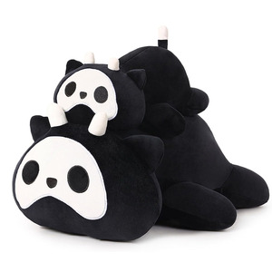 7761 Style gothique broderie grands yeux chat noir en peluche animaux jouets avec visage fantôme doux poupées câlins pour enfants peluche chat noir - Product Image 3