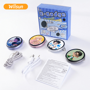 Badge numérique rechargeable Type C 400 mAh, version standard E01, avec écran personnalisé et cordon, compatible OEM, vente en gros - Product Image 4