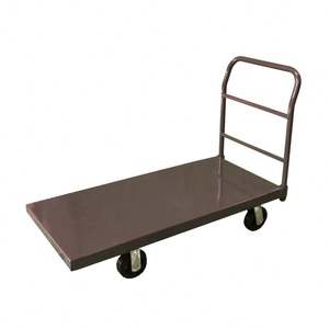 Troli Industri OEM Tugas Berat 1000kg, Rangka Logam Batang Tunggal Stabil, Platform Besar, Roda PU Empat Roda - Product Image 5