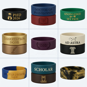 Pulsera <span class=keywords><strong>de</strong></span> Silicona Grabada para Graduación <span class=keywords><strong>de</strong></span> Doctorado y Maestría, con Logotipo Universitario Personalizado y Frase Inspiradora, Venta al por Mayor para Regalo <span class=keywords><strong>de</strong></span> Graduación Doctoral - Product Image 1