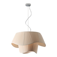 Lustre suspendu LED en tissu plissé superposé Ethereal Bloom, lampe à pétales ondulés, décoration organique moderne pour salle à manger