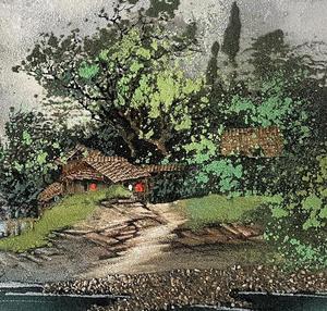 Handmade Trương Gia Giới <span class=keywords><strong>Avatar</strong></span> nông thôn sông phong cảnh tường nghệ thuật bằng đá Sa Thạch Sơn với vải cho trang trí nội thất và trang trí tác phẩm nghệ thuật - Product Image 2