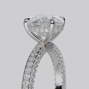 1CT Brilliant Cut Lab Grown Diamond Filled Multi <b>Row</b> Band Ring 14K Gold Luxury Wedding Anniversary Fine Jewelry for Certified - Product Image 3