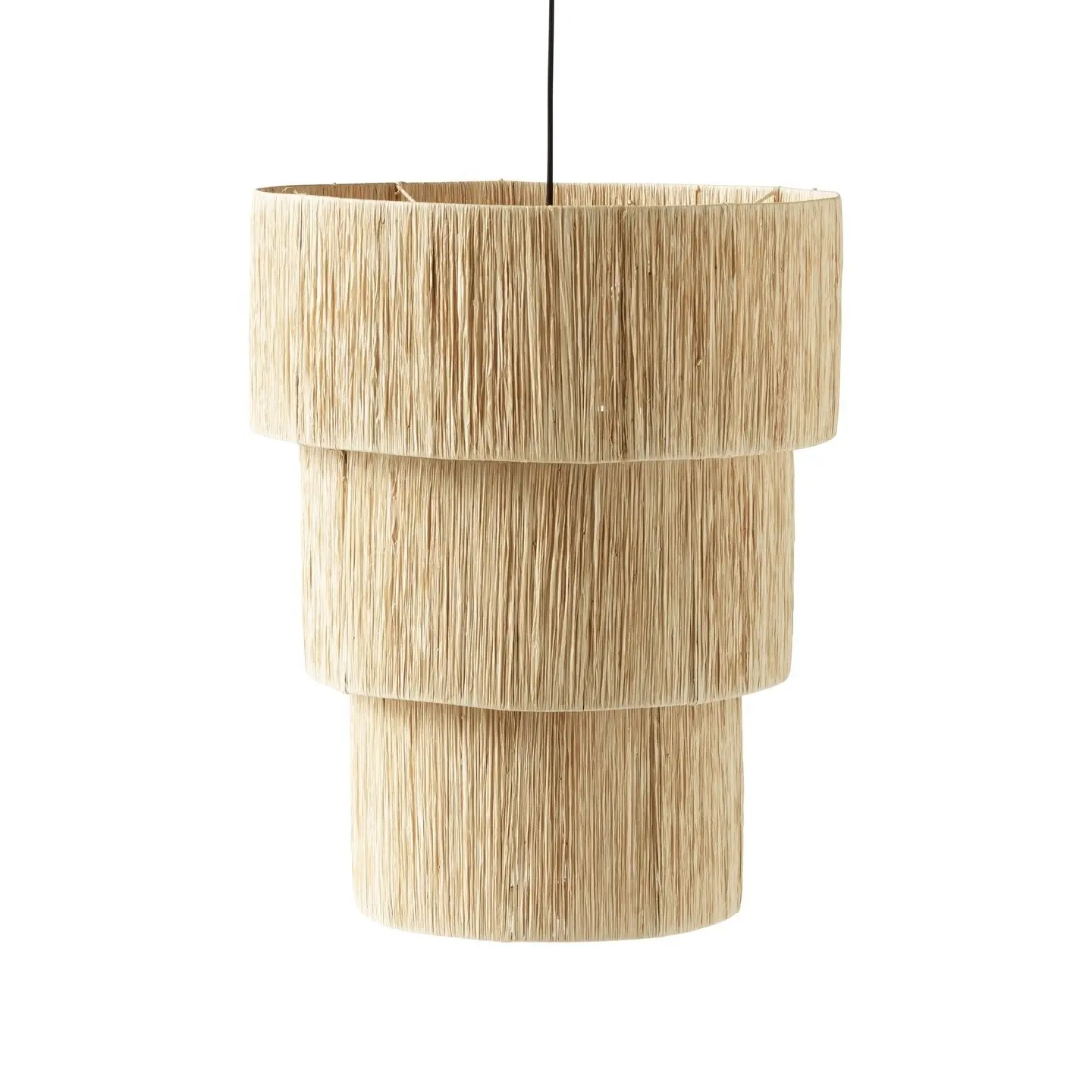 Glowimix — lustre suspendu en bambou, 3 niveaux, luminaire décoratif d'intérieur, idéal pour un salon, abat-jour en Jute