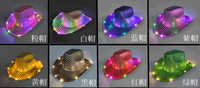 LED lampeggiante cappello da Cowboy iridescente per Mardi Gras Halloween festa di natale bomboniere