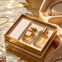 Kit de flacons de parfum en verre haut de gamme avec boîte en carton enveloppée de papier artistique pour la présentation de parfums et les événements de lancement de produits