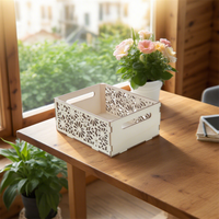 Panier de rangement de bureau en bois fabriqué à la main pour la décoration de la maison Boîtes artisanales en bois et panneaux muraux