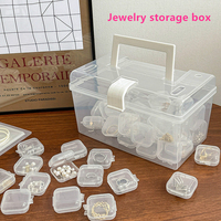 Boîte de rangement pour bijoux en plastique transparent recyclable, petite boîte carrée, pour boucles d'oreilles, bagues, perles, en PP, emballage personnalisé avec logo.