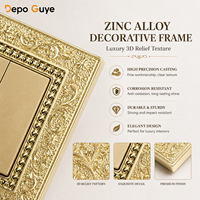 Interruptor de Pared Decorativo Retro de Aleación de Zinc de Lujo Depoguye, 4 Tomas de Corriente, Puertos USB C, Estándar Europeo para Proyectos de Hoteles/Villas