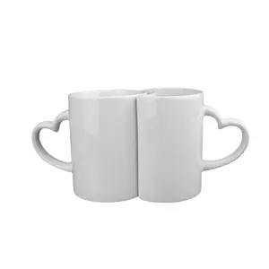 Caneca e xícara de café engraçada prosub, xícara de café e molhador em forma de coração, para amantes, caneca em branco com cabo de cerâmica