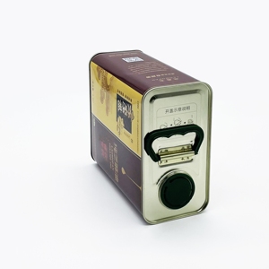 Boîte en métal rectangulaire pour huile d'olive de 2,5 L, respectueuse de l'environnement, avec bouchon en plastique - Product Image 5