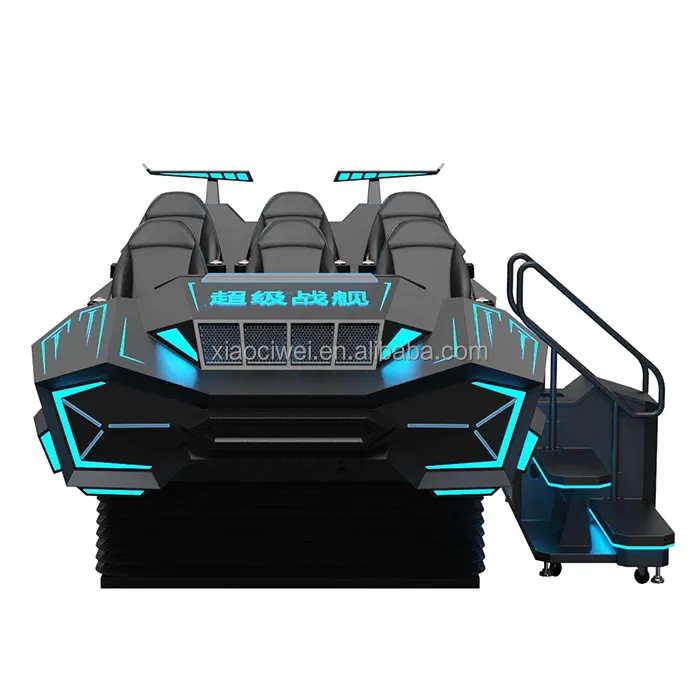 Virtual Reality Theme Park Arcade VR Warship Simulator 6 Seaters 9D VR Motion Cinema Spaceship