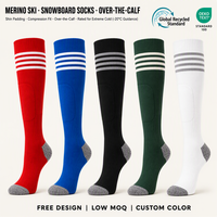 Chaussettes de ski et de snowboard en laine mérinos personnalisées avec logo OEM, longues, à compression, chaudes pour l'hiver, pour le sport