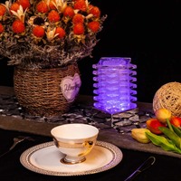 Lampe de table moderne en verre cristal à LED sans fil, rechargeable, avec télécommande, idéale pour les fêtes et restaurants - Offre Spéciale