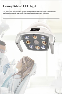 Fauteuil dentaire électrique pliant de luxe approuvé, avec plateau à instruments mobile en métal et plastique, lampe à capteur LED, 2/4 trous pour dentiste - Product Image 3