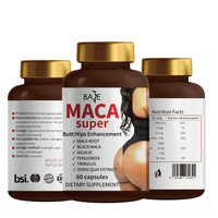 Compléments alimentaires à base de plantes OEM/ODM, capsules d'extrait de maca pour la beauté et l'énergie des adultes, 60 capsules par flacon