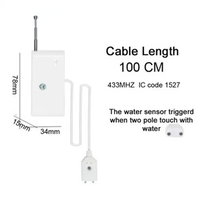Smart Water Immersion <strong>Detector</strong> 433MHz Wireless Alarm for Household <strong>Leak</strong> Overflow Detection China - Product Image 2