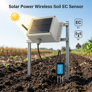 Capteur de conductivité électrique du sol sans fil à énergie solaire pour l'irrigation agricole avec transmission RF et utilisation en extérieur - Product Image 1