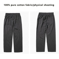 Automne hiver hommes 100% coton cordon vêtements de course actifs pantalons de survêtement décontractés évacuation de l'humidité entraînement survêtement pantalon avec poches