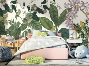 Peinture murale imperméable à l'eau imprimée en 3D personnalisée Peel & Stick Tropical <span class=keywords><strong>Jungle</strong></span> Plante Arbre Feuille Floral Léopard Oiseau Design pour <span class=keywords><strong>chambre</strong></span> à coucher - Product Image 2