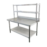 Commerciële keuken roestvrijstalen werktafel 201/304 met spatbescherming en zelfreinigende coating, draagvermogen 300kg/m²