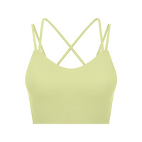 Sujetador deportivo acolchado OEM personalizado con espalda cruzada y canalé, de alto soporte, para correr, gimnasio, fitness, marca privada, venta al por mayor, para mujer