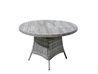 Ensemble de salle à manger 4 places en rotin tressé à dossier haut, design moderne, directement de l'usine, avec plateau en verre céramique et tissu polyester imperméable, élégant
