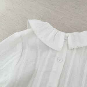 Blusa de manga larga con flores para niñas, camisa de encaje con estampado Floral para primavera - Product Image 5