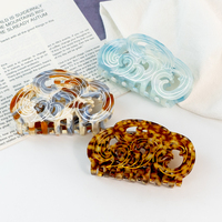 CANYUAN Design Créatif Pince à Cheveux en Acétate Creuse à Motif Floral Nuage 10cm - Pince à Cheveux en Acétate Personnalisée Pince à Cheveux à Griffe