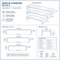 Estante Flotante en Forma de U de Acrílico Sólido Personalizado, Impresión UV, Estante Invisible para Pared, Decoración para Cuarto de Niños o Sala de Estar