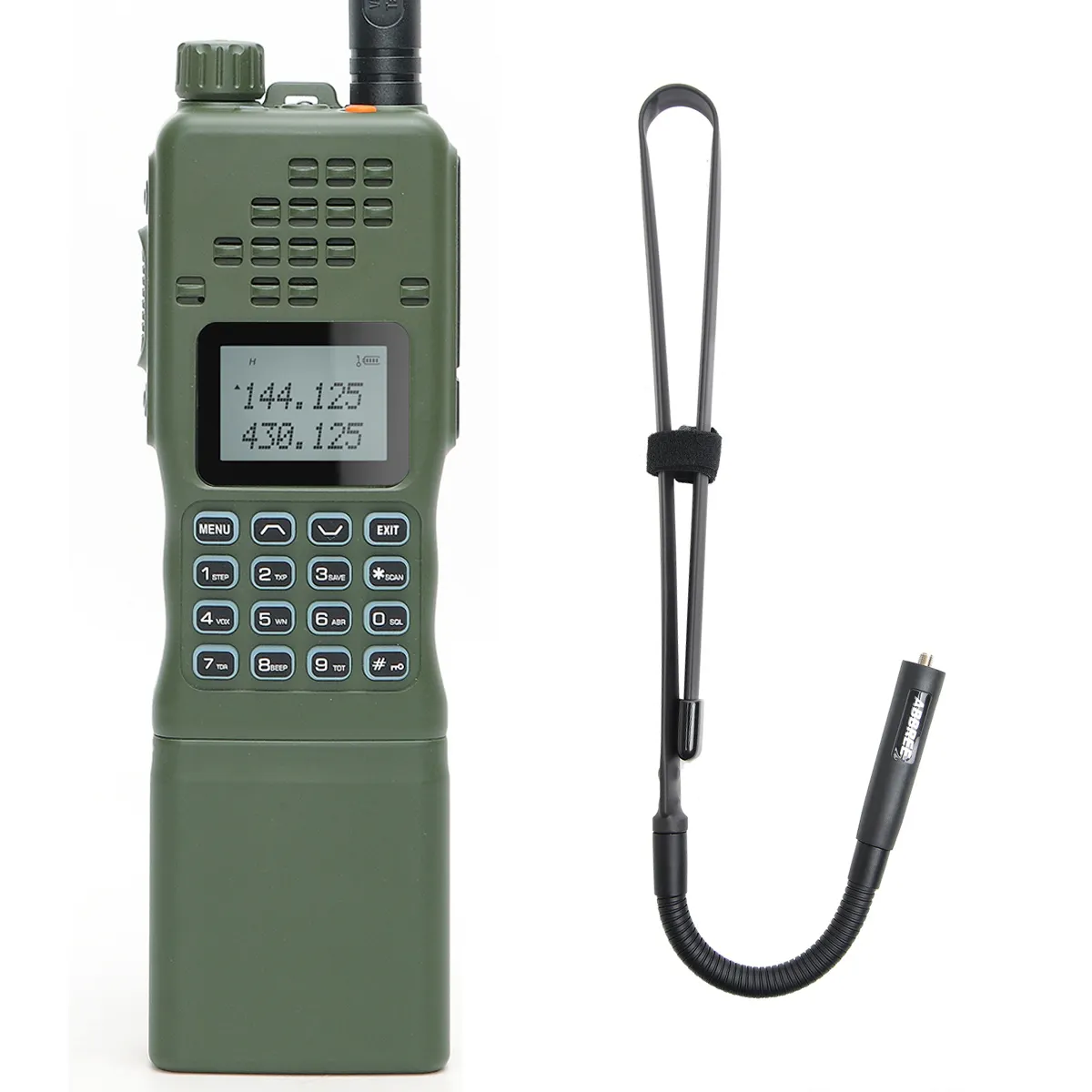 Baofeng AR-152 Walkie Talkie Permainan Taktis, Radio 2 Arah 15W Band Ganda Kuat UHF/VHF Radio AN /PRC dengan Antena Leher Angsa 88CM