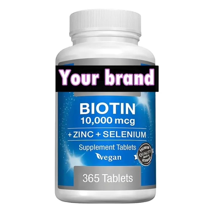 Biotin + Zinc + Selenium tablet , Pure, Vegan & Extra Strong, Best Supplement for Hair Growth Glowing Skin