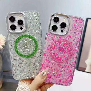 2024 nuevo lanzamiento brillo carga inalámbrica funda magnética para teléfono móvil para Samsung S24 FE S24 Ultra A06 A16 Z FLIP 6 exposy - Product Image 6