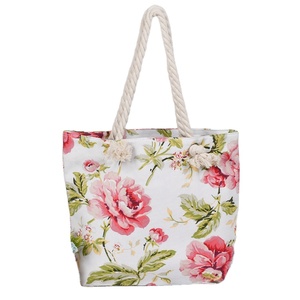 2023 Trend Cute Full Printing Sublimation Heavy Duty Canvas Handle <b>Bag</b> Floral Girl Fashion <b>Beach</b> <b>Tote</b> <b>Bag</b> - Product Image 1