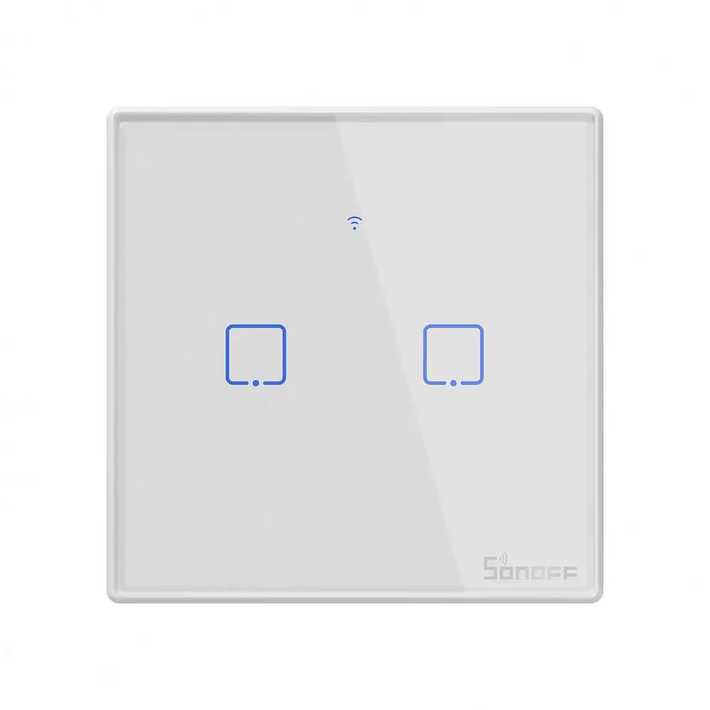 SONOFF T2 UK 2 GANG Factory Direct Sale ewelink Modern Wifi Smart Home Touch Switch In Wall 2Gang Interruptor