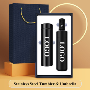 Juego de Regalo Empresarial de 4 Piezas con Logotipo Personalizado, con Cuaderno de PU, Bolígrafo, Paraguas y Vaso Térmico, para Regalos a Clientes y Empleados - Product Image 3