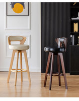 Tabourets de bar modernes en cuir de vachette de style scandinave, chaise haute pivotante réglable pour comptoir, usage domestique, commercial, chambre, extérieur