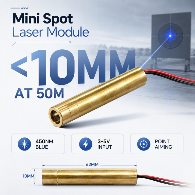 Zhonna 450nm 80mW Blue Laser Module Ultra Fine Spot Adjustable Focus Long Range Positioning Aiming Industrial Laser Diode Module