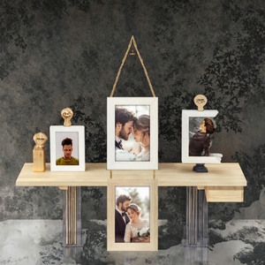 Ensemble de cadres photo modernes en bois avec impression UV, design élégant rectangulaire pour photos de mariage, à suspendre horizontalement - Product Image 3
