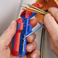 Alicates Pelacables KNIPEX ErgoStrip PV de Acero con Punta Cónica Fina y Mola de Bloqueo para Conectores de Crimpado
