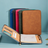 Bloc-notes en cuir PU, A5, nouveau style, haute qualité, avec fermeture éclair, pour Journal intime scolaire, agenda