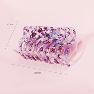 CSFZ0599 color personalizado nuevo diseño gran acetato garra de tiburón Clip mano de obra fina rectángulo geometría cuadrado niñas joyería - Product Image 4