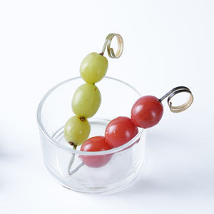 Fábrica al por mayor verde 7,19 pulgadas anillo de dedo cuerda bastón de caramelo palos cóctel fiesta palos fruta decoración palos de bambú - Product Image 4